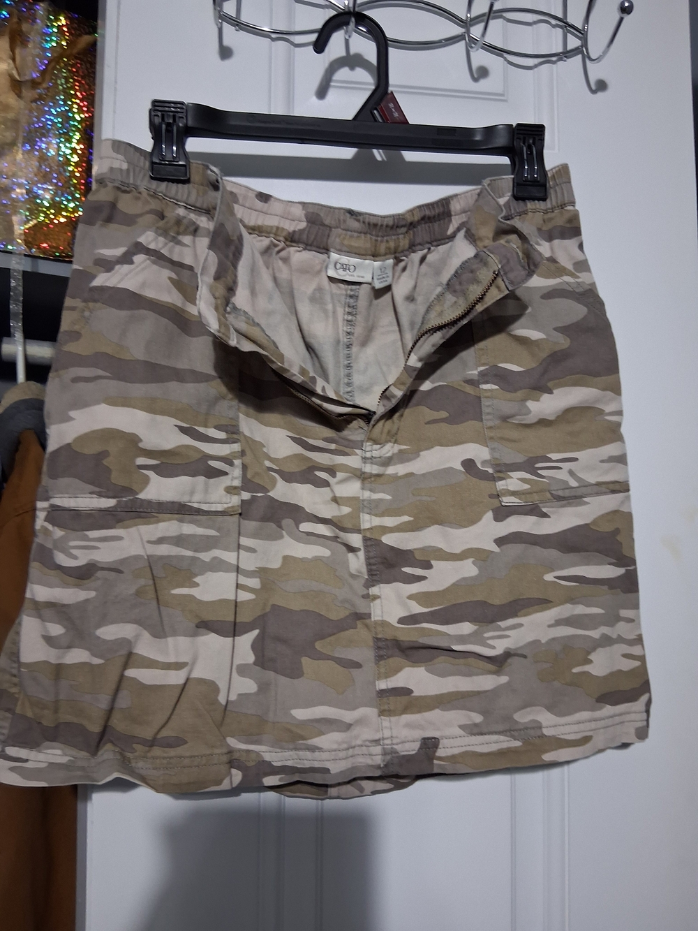 Cato Beige & Tan Camo Utility Skirt